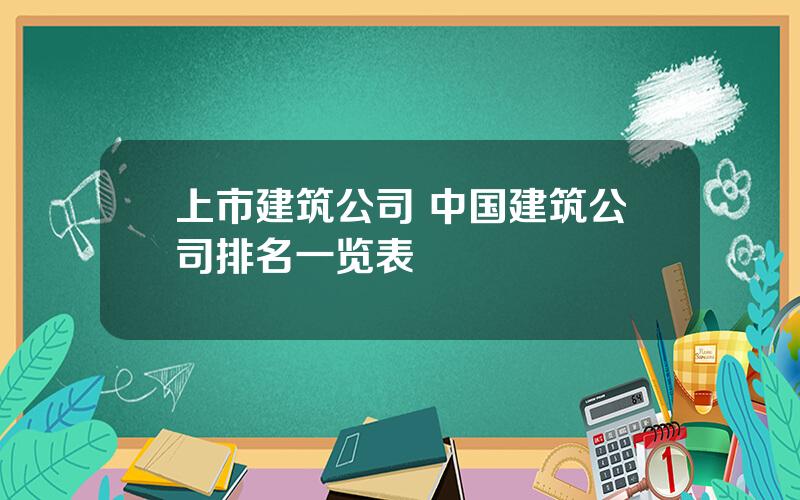 上市建筑公司 中国建筑公司排名一览表